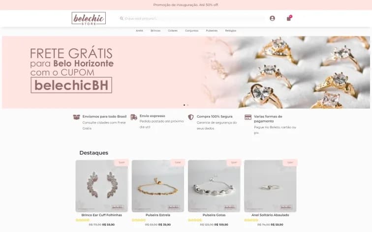 Site Bele Chic, feito pela Grapix
