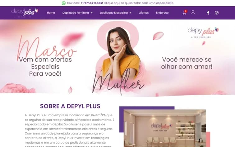 Site Depyl Plus, feito pela Grapix