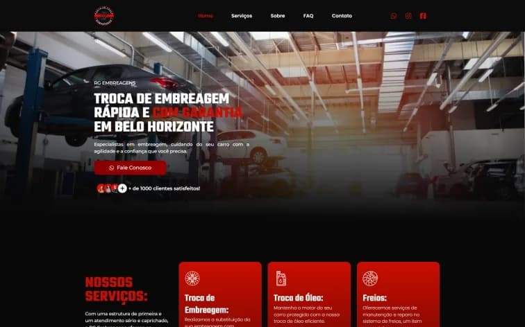 Site RG Embreagens, feito pela Grapix